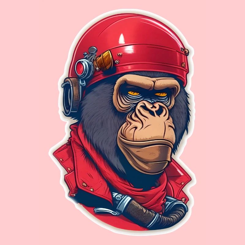 gorille motard singe