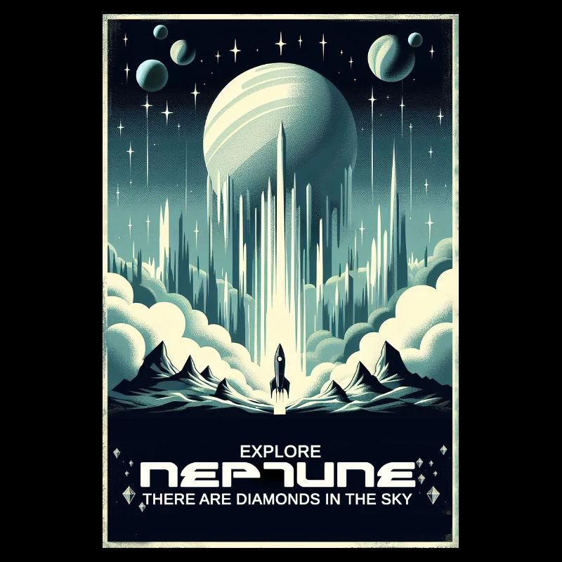 Explorez Neptune - Affiche Vintage