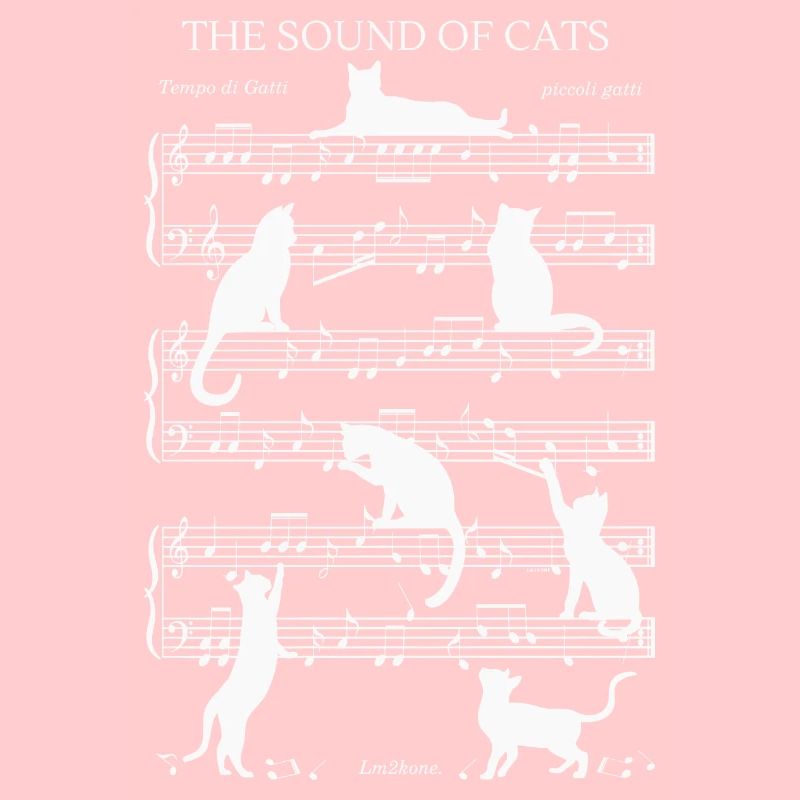 Chats musical notes - thème blanc