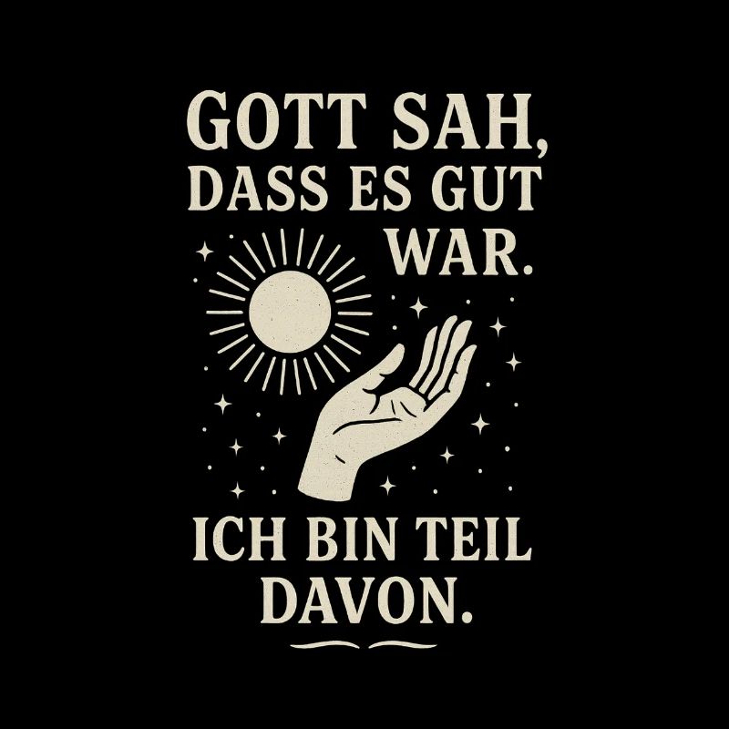 Gott sah, dass es gut war. Ich bin Teil davon.
