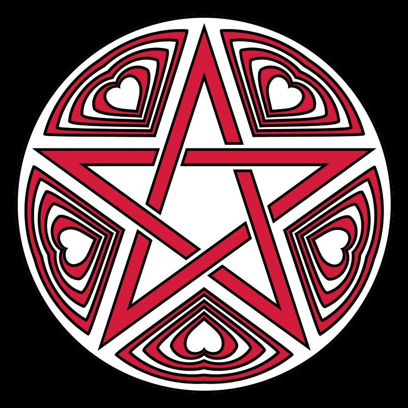 Pentagram heart pattern vector good color selectable