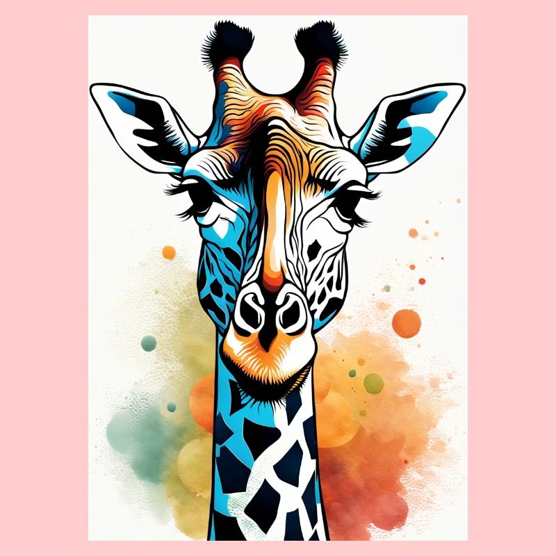 Abstrakte Geometrische Giraffe Kunst