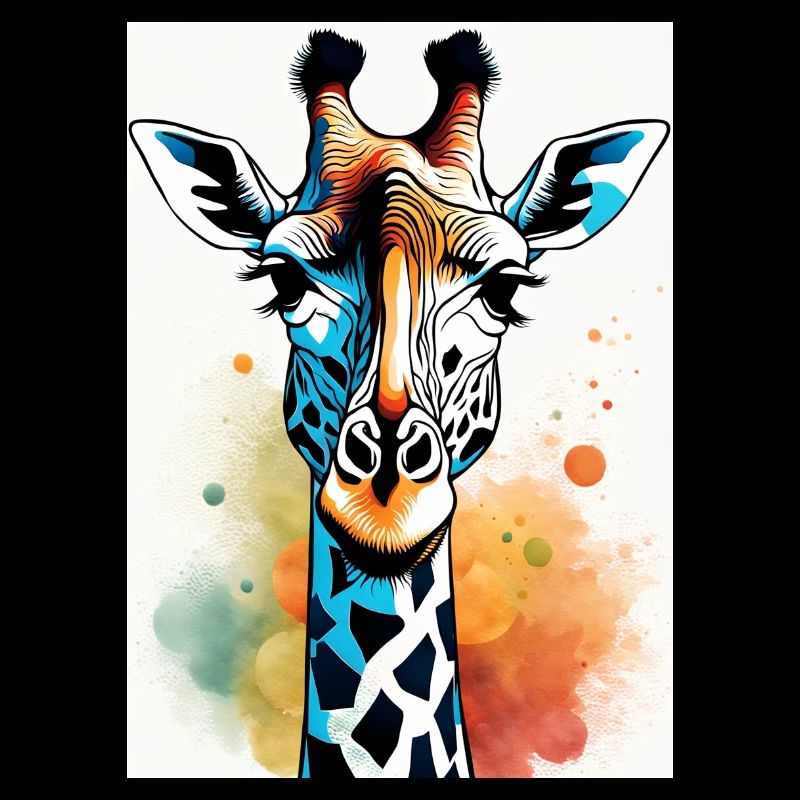 Abstract Geometric Giraffe Art