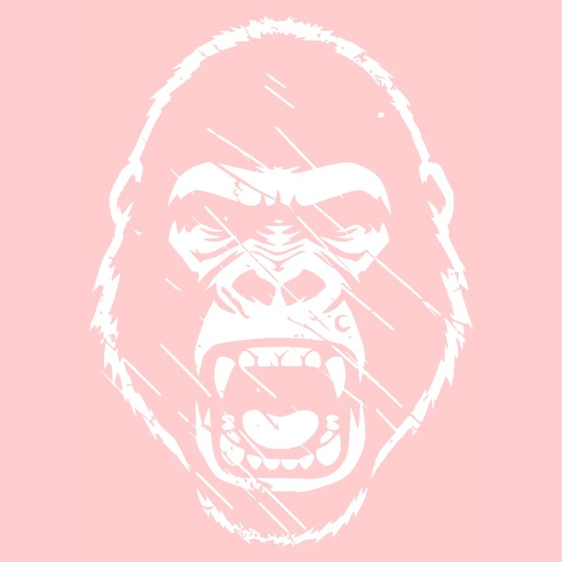 Furious Gorilla Stencil Grunge vector_path130