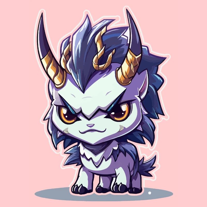 Petit Dragon Cornu de style Chibi