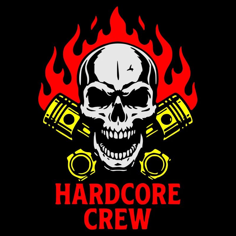Flammen Schädel Hardcore Crew
