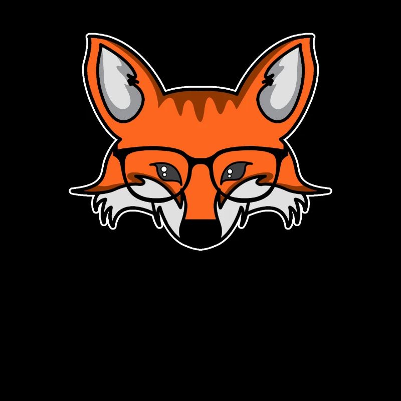 Smart nerdy fox with glasses