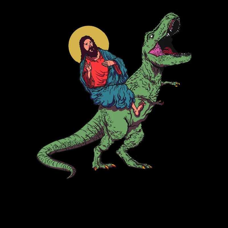 Cool Jesus Rides Dinosaur Funnier