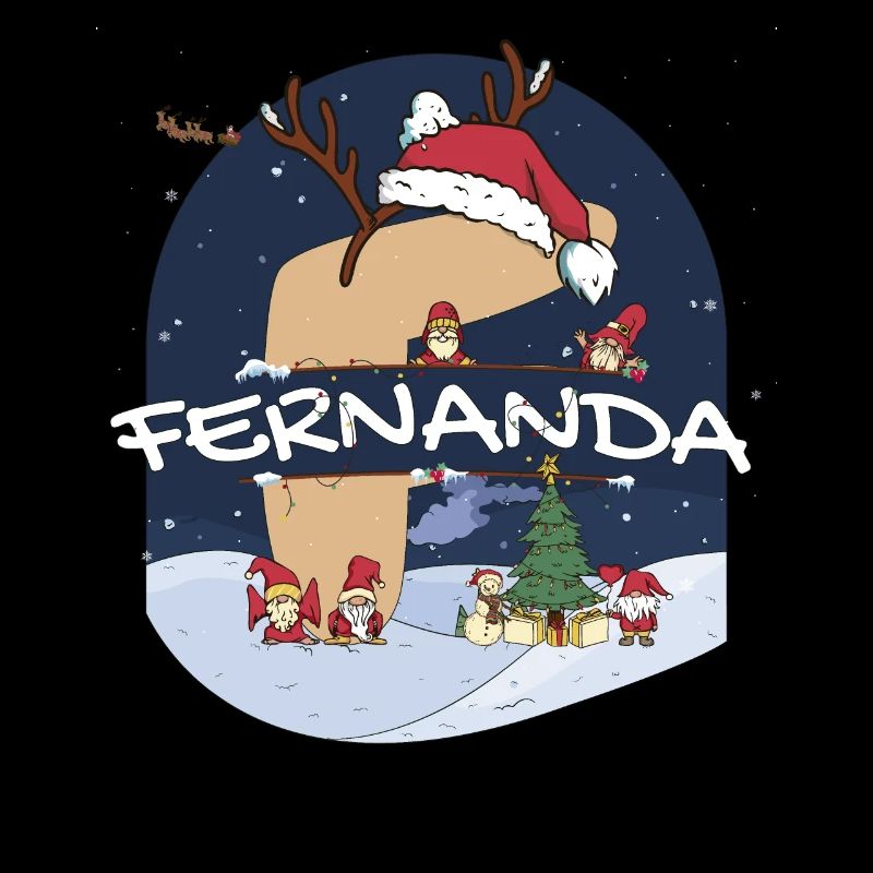 Génial nom Fernanda w Santa Hat dans le thème de Noël