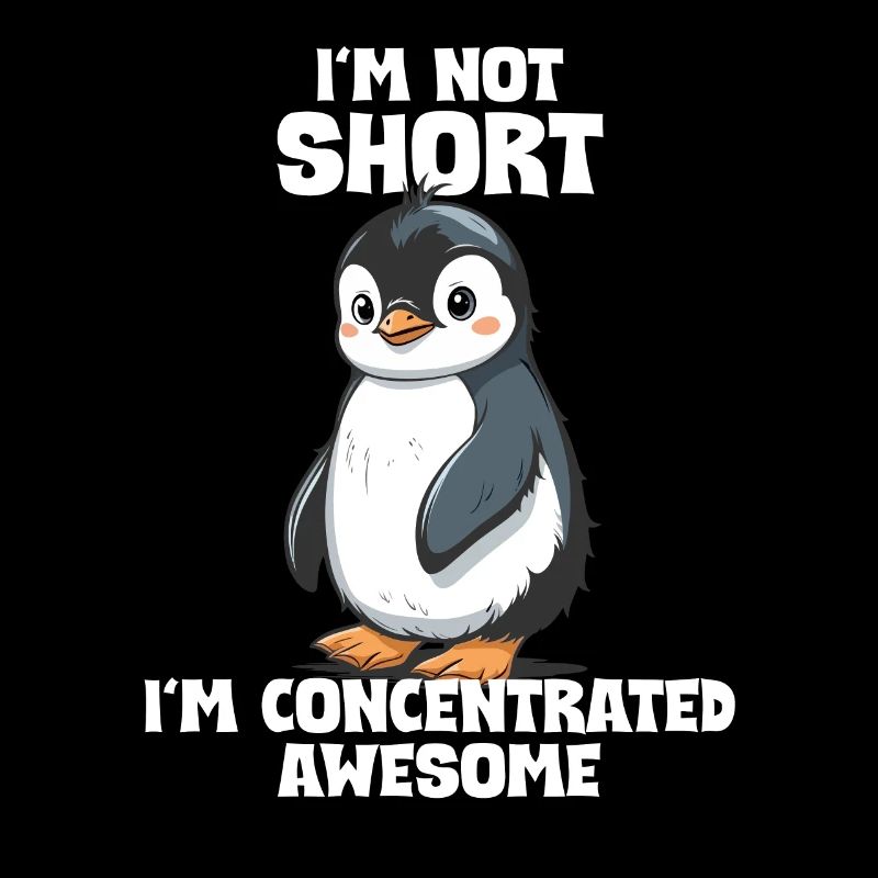 Pingouin mignon avec le dicton - Je ne suis pas petit