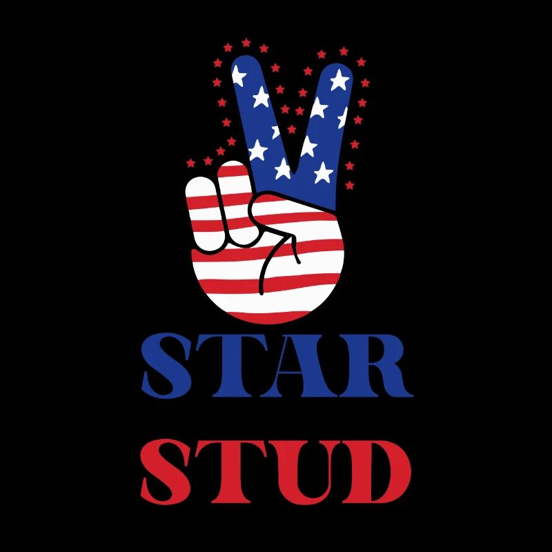 Star Spangled Stud Signe de paix Drapeau des États-Unis