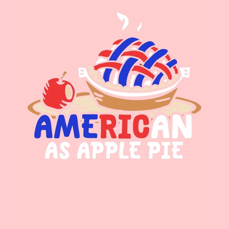 American As Apple Pie Graphic in Red and Green