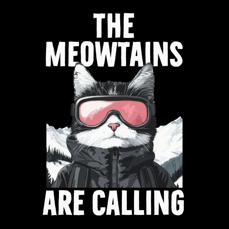 Behold A Meowtain - Cute Cats Illustration