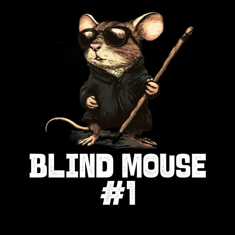 Blind Mouse Number One Cartoon Colorful Funny