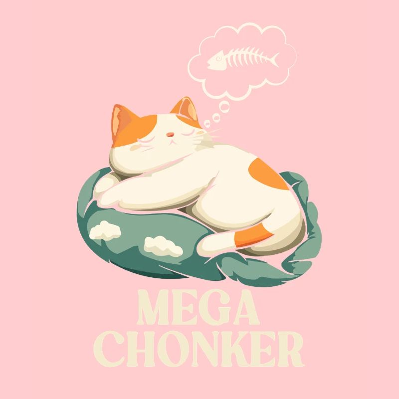 Mega Chonker Cat Thought Bubble Fish