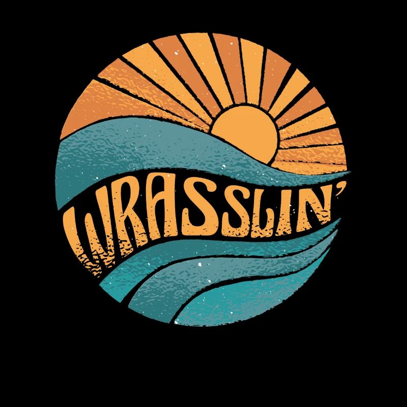 Wrasslin' Sun Waves Retro Motif