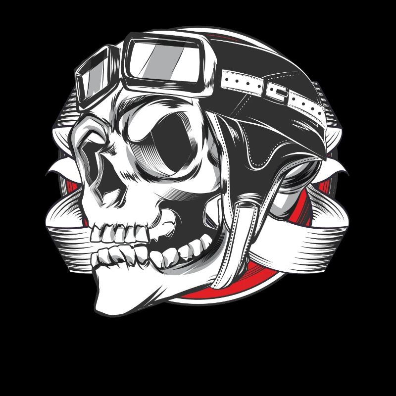 Motorcyclist skull biker