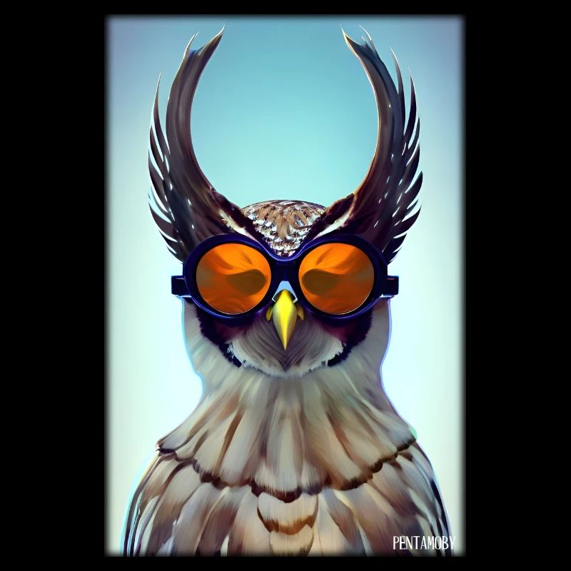 Eule Sonnenbrille Wildtier Vogel Waldtier Wald