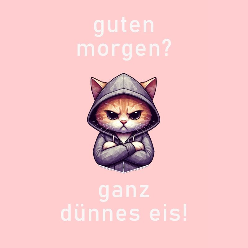 Ganz dünnes Eis mit Polygon Katze