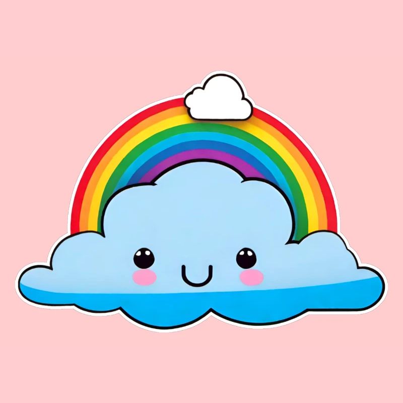 Niedliche Wolke mit Regenbogen