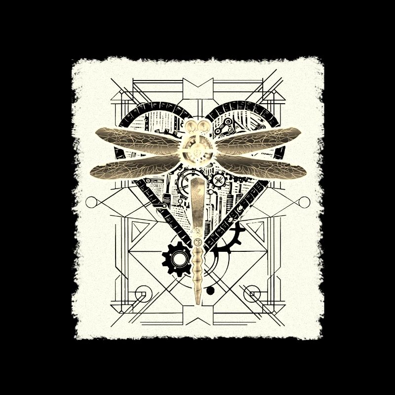 Steampunk Libelle Vintage Gears Goth Geschenkidee