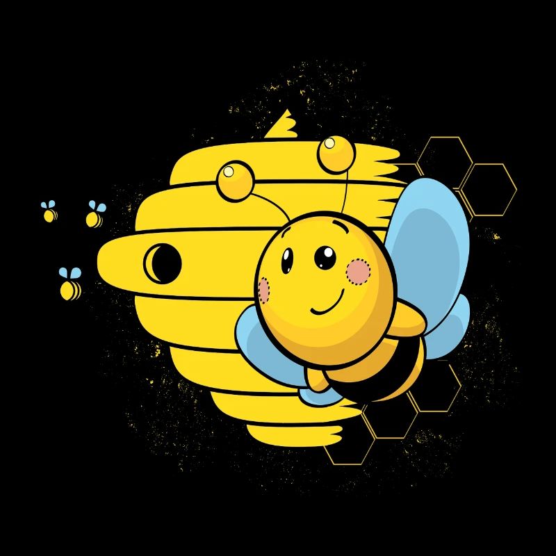 Nette Honigbiene und Bienenstock Imker Geschenk