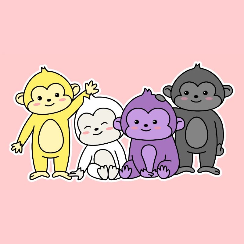 Non-binary flag monkey design for proud enbys