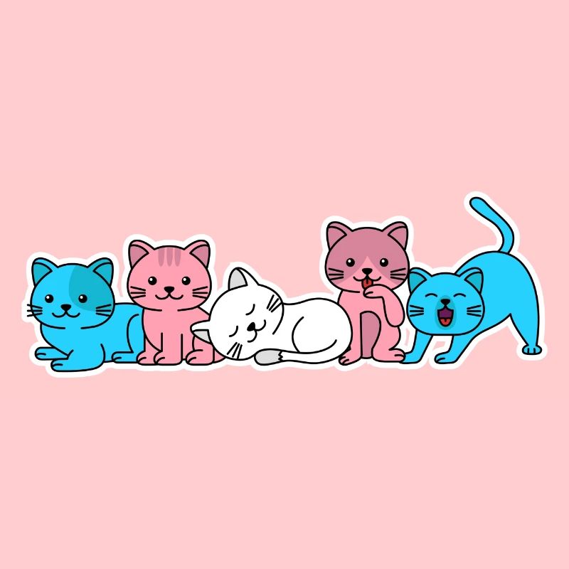 Conception de chat trans flag pour les personnes trans