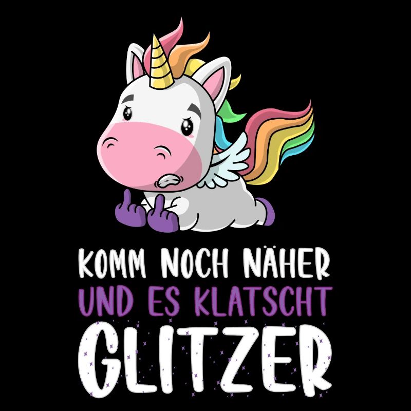 Noch näher es klatscht Glitzer Einhorn Geschenk