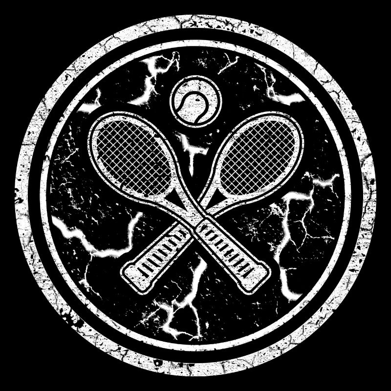 Round tennis symbol with tennis racket without text