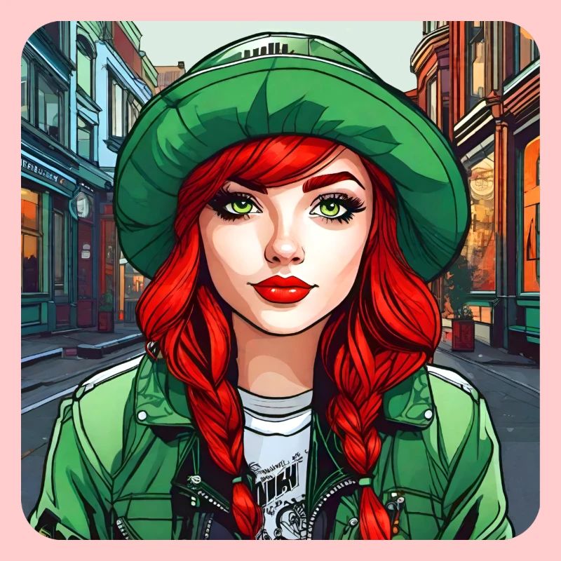 Fille rousse irlandaise cool