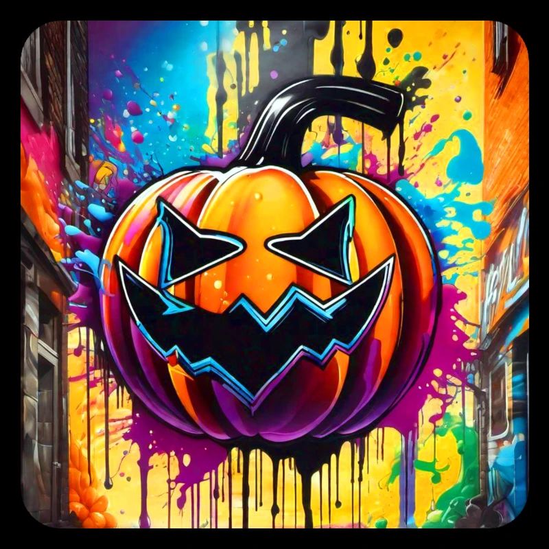 Tête de citrouille d’Halloween effrayante dans le Style Graffiti