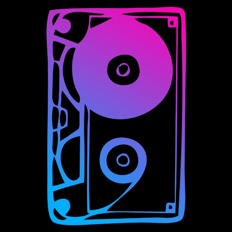 Music cassette gradient 80s 90s retro