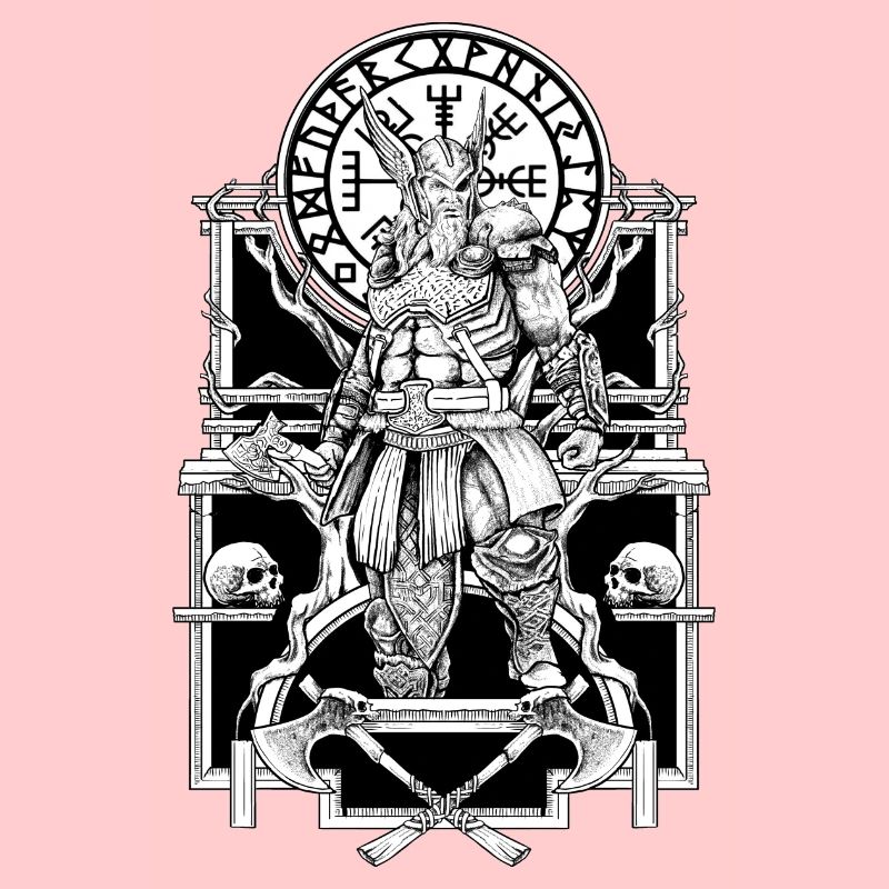 odin, thor, walhalla, valhalla, hammer, axe,