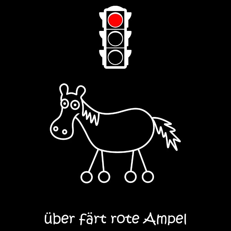 über färt rote Ampel, Autofahrer, Raser, Pferd