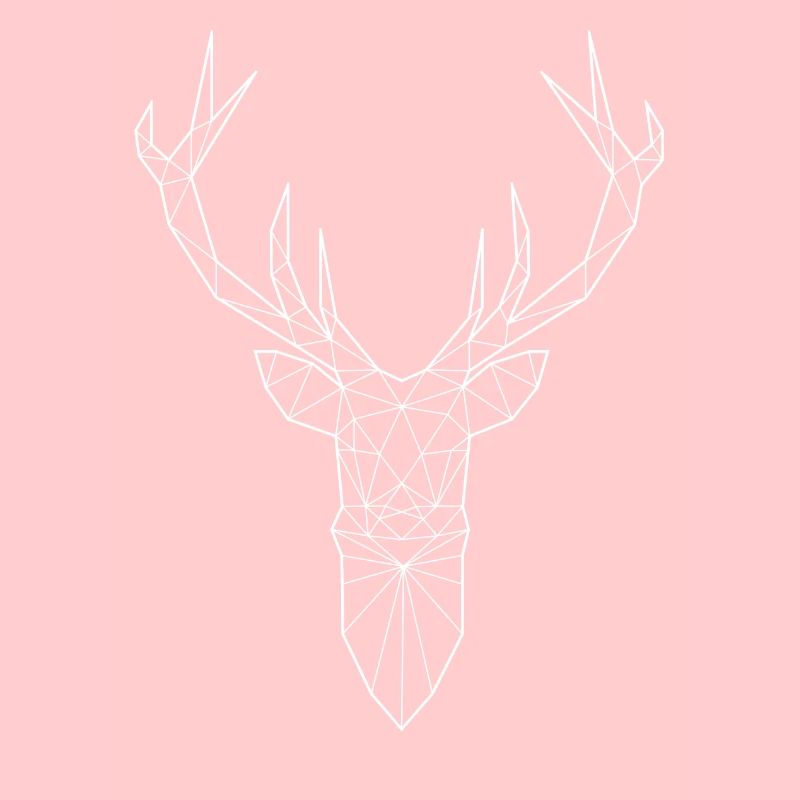Tête de cerf dans le design triangle (blanc)