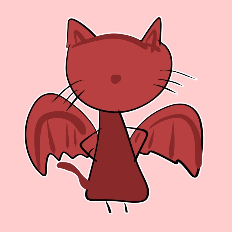 evil cat cartoon devil red