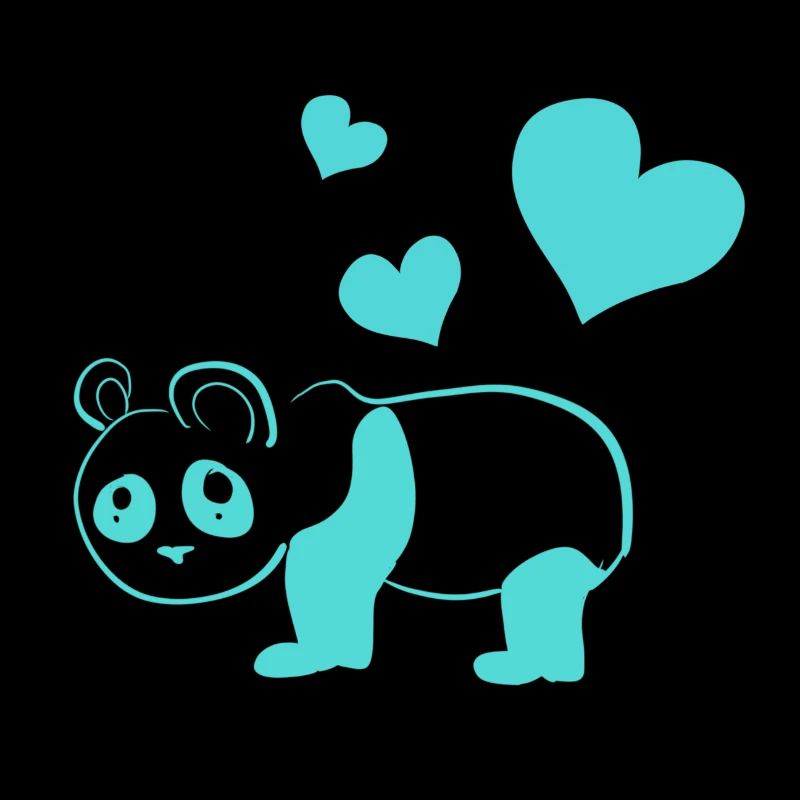 Panda blau Herzen Tierliebe Tier