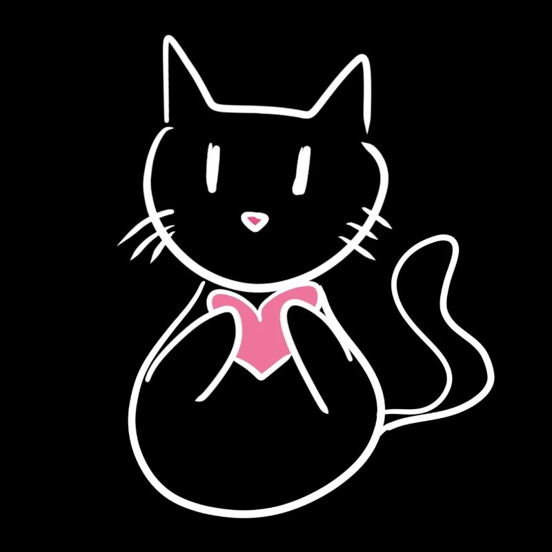 Cœur de dessin animé mignon de chat