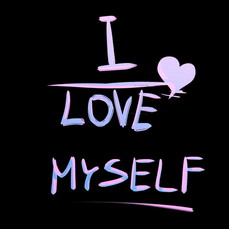 Self Love Heart Text Pattern I Love Myself Pride