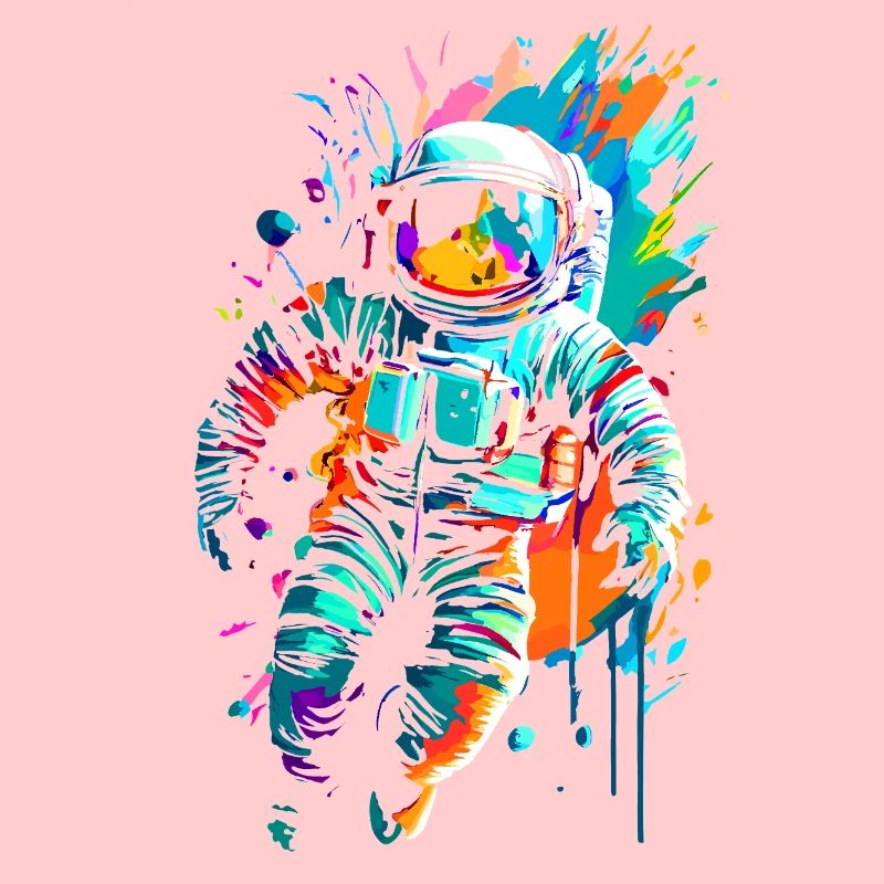 Astronaute de couleur dans l’espace spatial