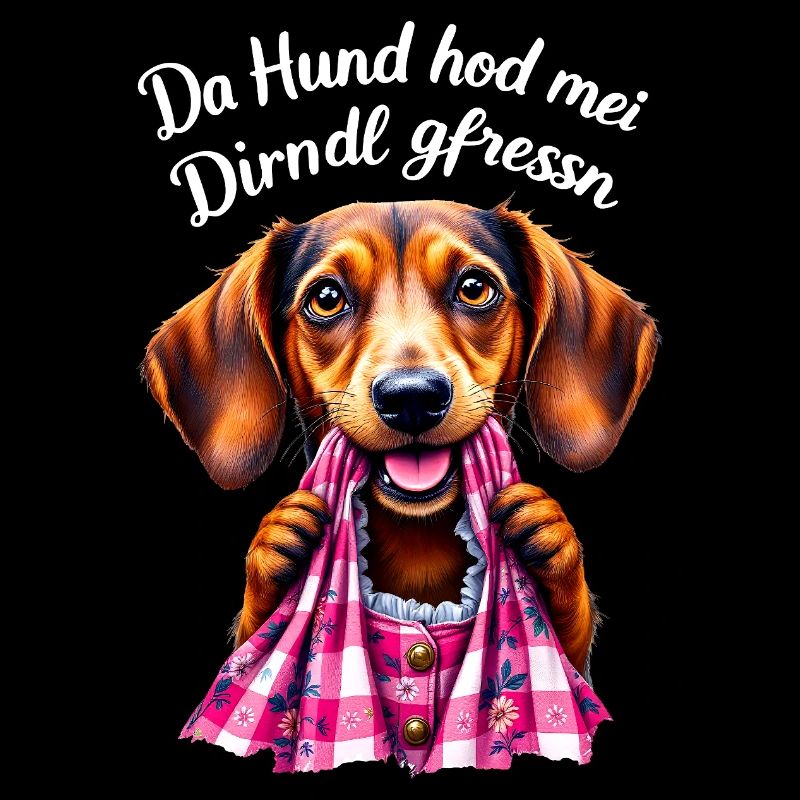 Dirndl Remplacement Costume Traditionnel Drôle Chien Teckel