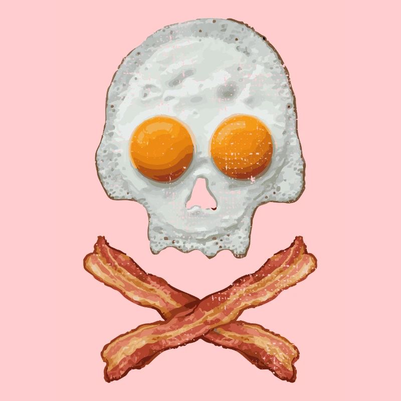 Spiegelei Schädel mit Baconkreuz