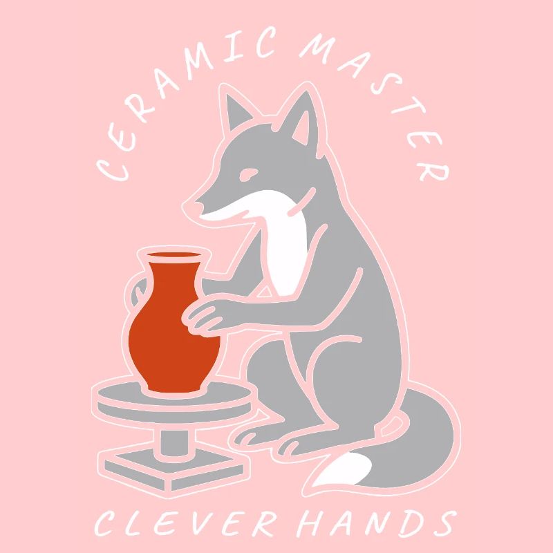 Ceramic Master Fox on Pottery Wheel