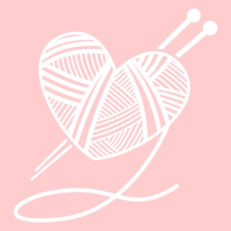 Knitting wool heart needles gift handmade