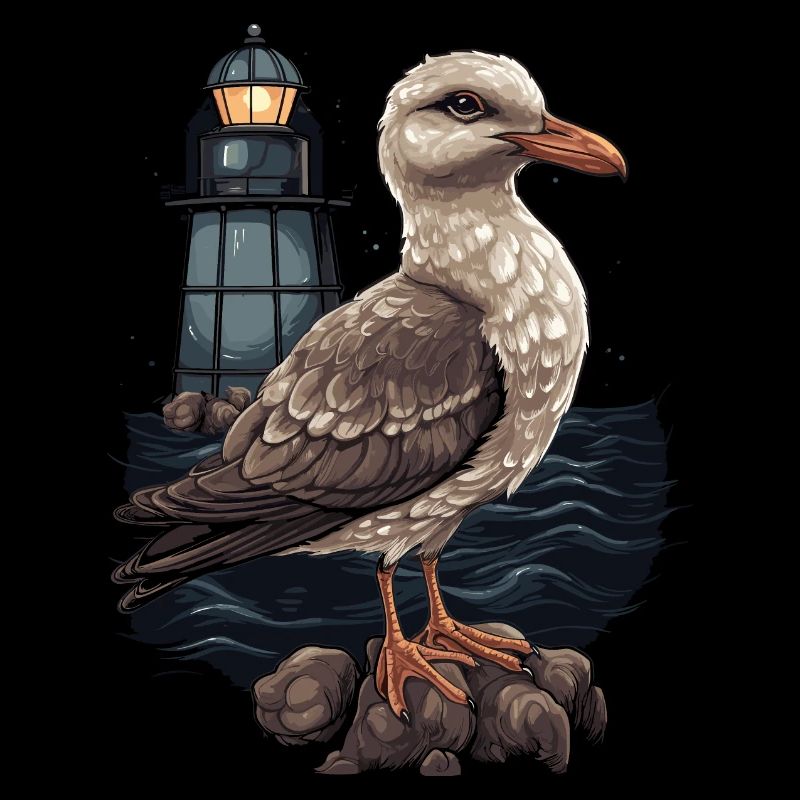 Seagull Seabird Lighthouse