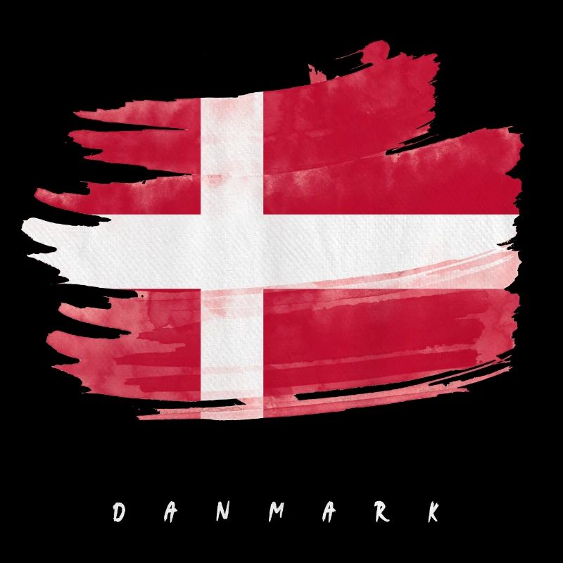 Danemark Drapeau danois Aquarelle