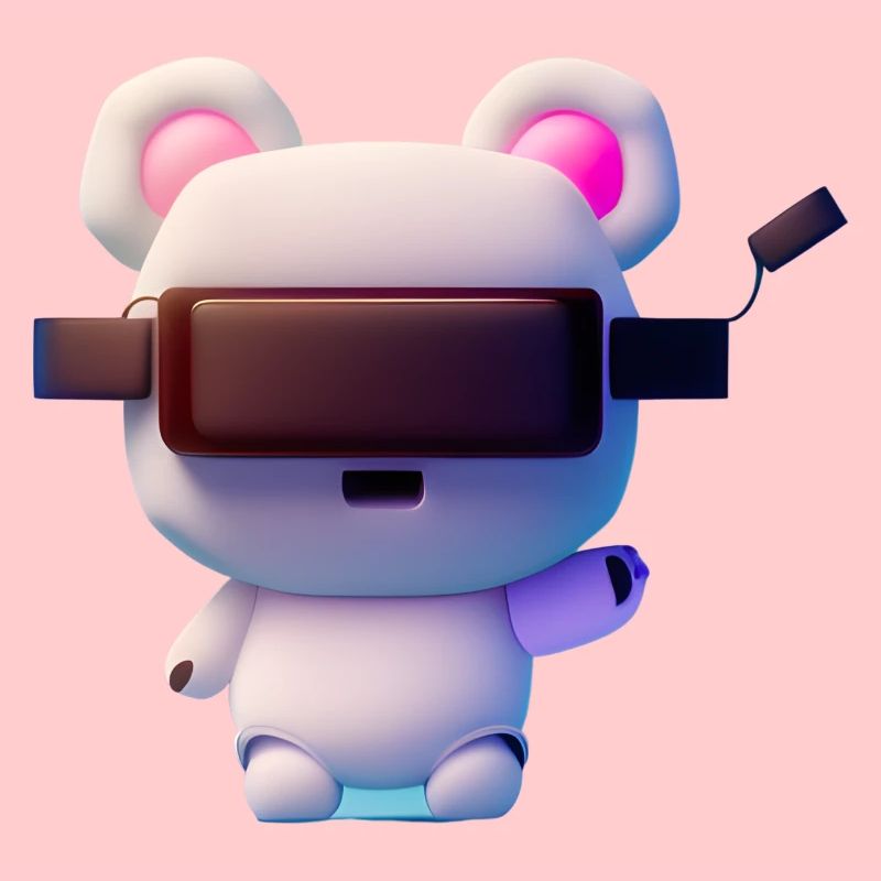 Bär mit Virtual Reality Headset