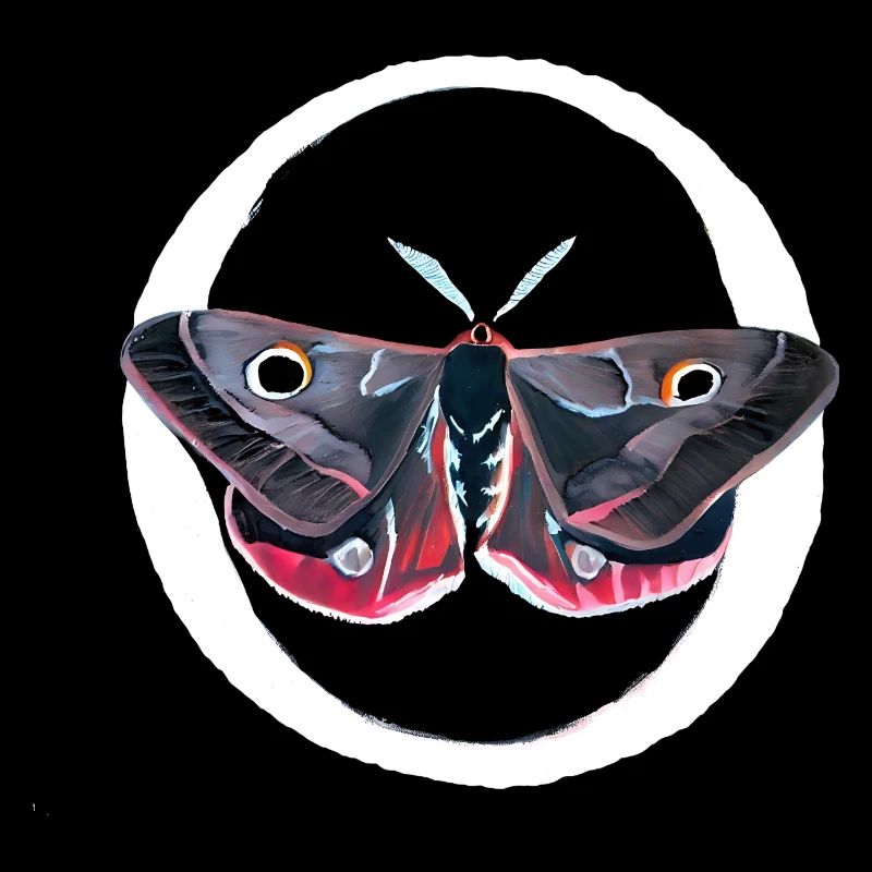 Gouache painting: moth
