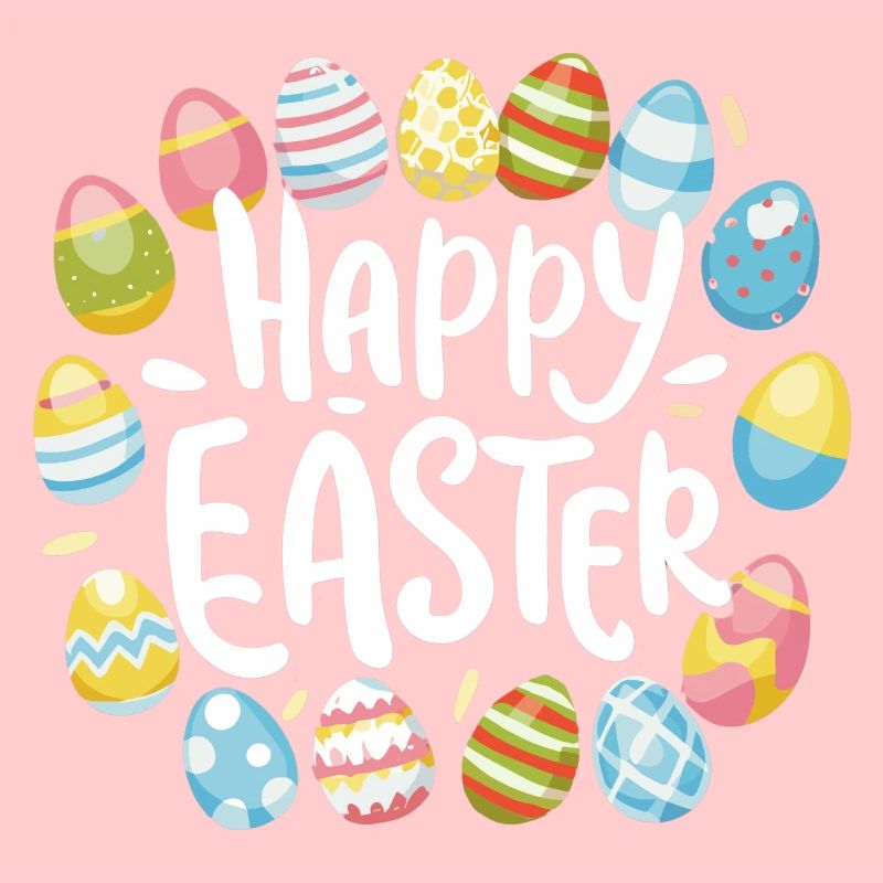 Happy Easter with Easter eggs